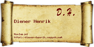 Diener Henrik névjegykártya